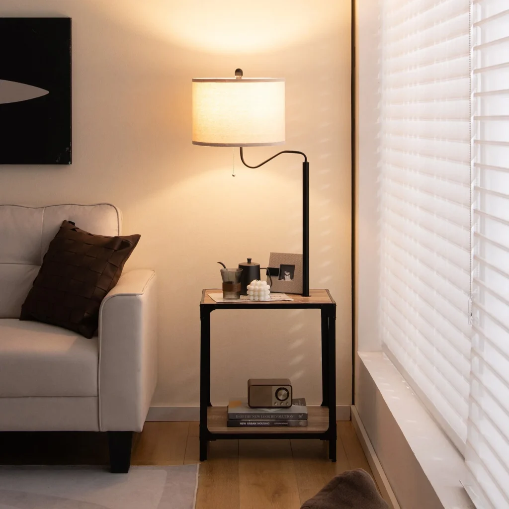 floor lamp with table